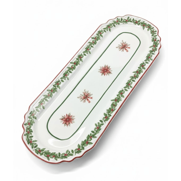 Bandeja Retangular De Natal 39Cm - Ce Porcelanas Bandeja Retangular De Natal 39Cm - Ce Porcelanas
